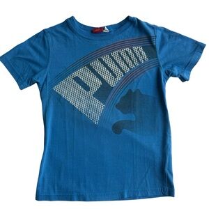 Puma Blue Short Sleeve Tee with Graphic Logo